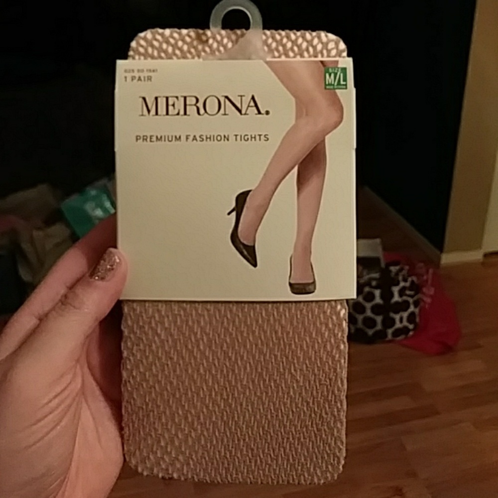 Tights, tan fishnets